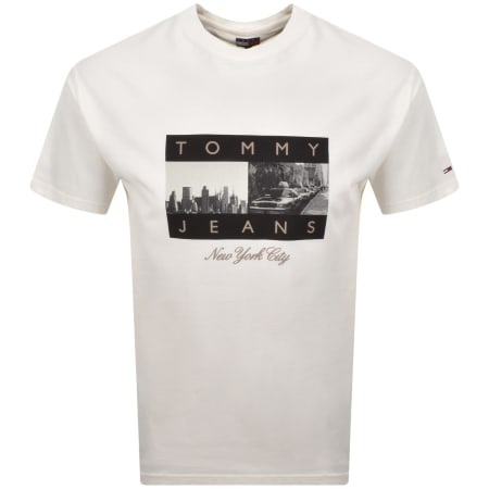 Product image for Tommy Jeans Photo Flag T Shirt Ecru