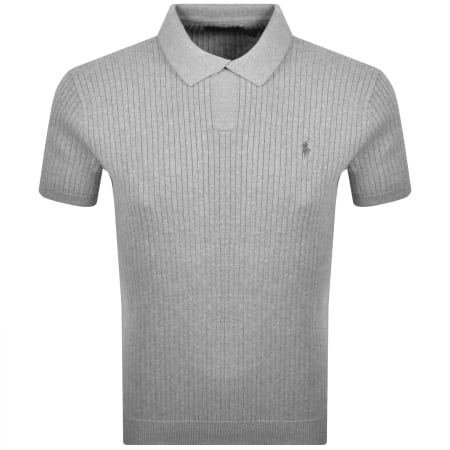 Product image for Ralph Lauren Knit Polo T Shirt Grey