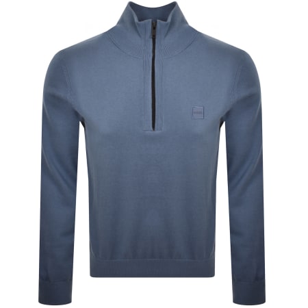 Product image for BOSS Kanobix Quarter Zip Jumper Blue