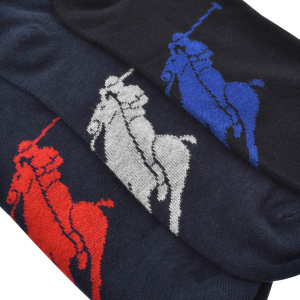 Image number 5 for Ralph Lauren 3 Pack Trainer Socks Navy