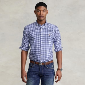 Image number 4 for Ralph Lauren Gingham Long Sleeve Shirt Blue