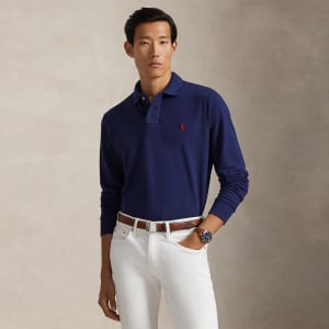 Image number 4 for Ralph Lauren Long Sleeved Polo T Shirt Navy