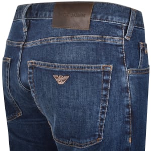 Image number 4 for Emporio Armani J45 Regular Jeans Mid Wash Navy