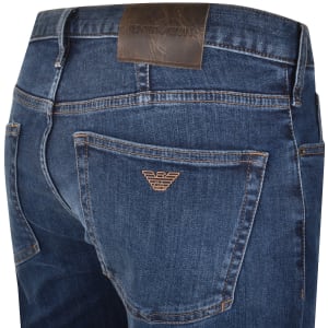 Image number 4 for Emporio Armani J21 Regular Jeans Mid Wash Navy