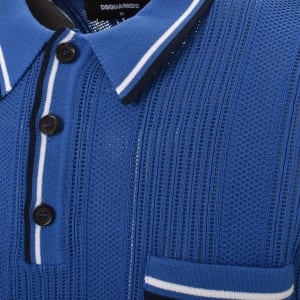 Image number 5 for DSQUARED2 Knit Polo T Shirt Blue
