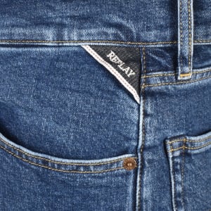Image number 4 for Replay M9Z1 Straight Jeans Mid Wash Blue