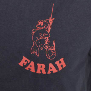 Image number 4 for Farah Vintage Stockwell Graphic T Shirt Navy