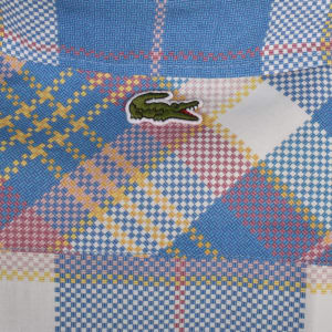 Image number 5 for Lacoste Check Short Sleeved Shirt Blue