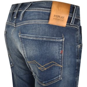 Image number 4 for Replay Anbass Slim Fit Mid Wash Jeans Blue