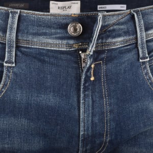 Image number 5 for Replay Anbass Slim Fit Mid Wash Jeans Blue