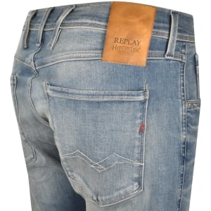 Image number 4 for Replay Anbass Slim Fit Jeans Light Wash Blue