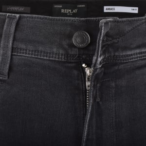 Image number 5 for Replay Anbass Hyperflex Slim Fit Jeans Black