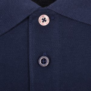 Image number 5 for Fila Vintage Tipped Rib Basic Polo T Shirt Navy