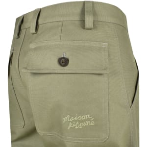 Image number 4 for Maison Kitsune Workwear Straight Trousers Green