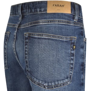 Image number 4 for Farah Elm Mid Wash Slim Fit Jeans Blue