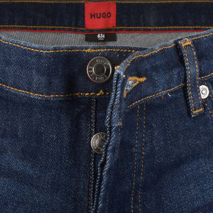 Image number 5 for HUGO 634 Tapered Fit Jeans Dark Wash Blue