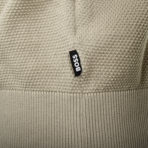 Image number 4 for BOSS Ebrando Quarter Zip Knit Jumper Beige