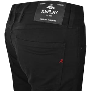Image number 4 for Replay Anbass Slim Fit Jeans Black