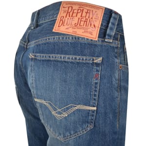 Image number 4 for Replay Neaal Slim Fit Mid Wash Jeans Blue