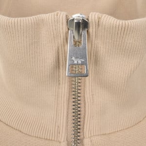 Image number 4 for Maison Kitsune Half Zip Sweatshirt Beige