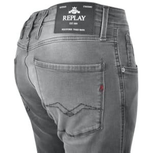 Image number 4 for Replay Anbass Slim Fit Mid Wash Jeans Grey