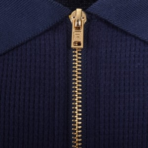 Image number 4 for Fila Vintage Benjamin Polo T Shirt Navy