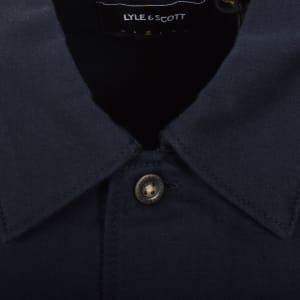 Image number 4 for Lyle And Scott Linen Blend Overshirt Navy