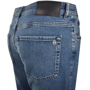 Image number 4 for BOSS Onyx Slim Tapered Fit Mid Wash Jeans Blue
