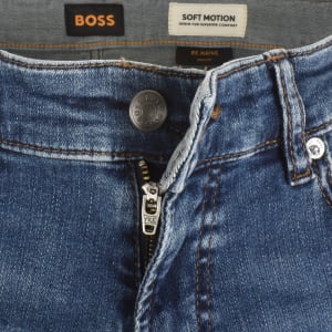 Image number 5 for BOSS Maine Regular Fit Mid Wash Jeans Blue
