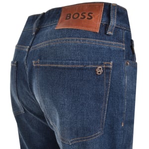 Image number 4 for BOSS Re Maine Regular Fit Dark Wash Jeans Blue