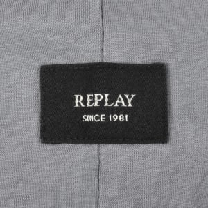 Image number 4 for Replay Small Logo T Shirt Lead Grey
