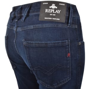Image number 4 for Replay Anbass Slim Fit Dark Wash Jeans Blue