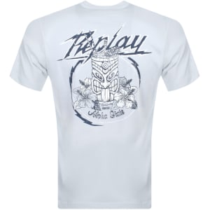 Image number 5 for Replay Logo T Shirt Blue