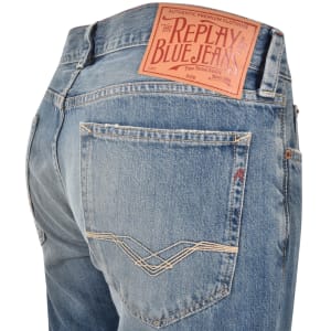Image number 4 for Replay Neaal Slim Fit Mid Wash Jeans Blue