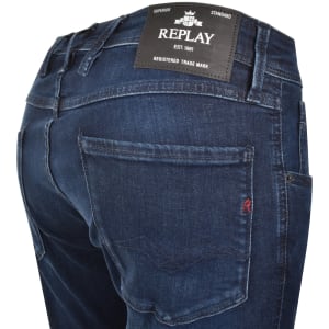 Image number 4 for Replay Anbass Power Stretch Dark Wash Jeans Blue