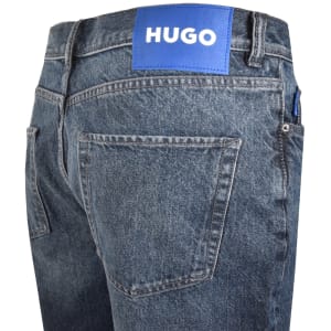 Image number 4 for HUGO Blue Skate Shorts Dark Wash Blue