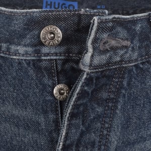 Image number 5 for HUGO Blue Skate Shorts Dark Wash Blue