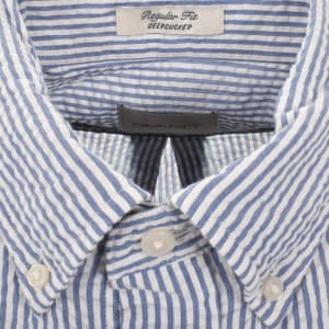 Image number 4 for Gant Seersucker Stripe Shirt Rich Blue