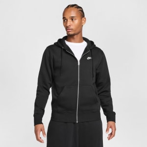 Image number 4 for Nike Full Zip Club Hoodie Black