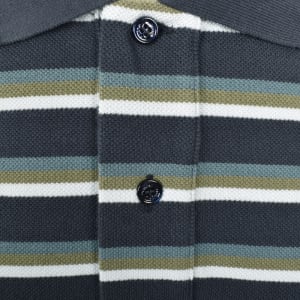 Image number 4 for Maison Kitsune Stripe Fox Polo T Shirt Blue
