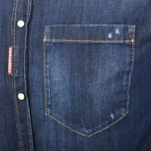Image number 4 for DSQUARED2 Dark Wash Tab Shirt Navy