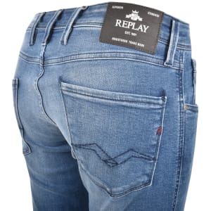 Image number 4 for Replay Anbass Slim Fit Mid Wash Jeans Blue