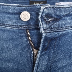 Image number 5 for Replay Anbass Slim Fit Mid Wash Jeans Blue
