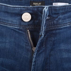 Image number 5 for Replay Anbass Slim Fit Mid Wash Jeans Blue