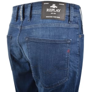 Image number 4 for Replay Denim Shorts Dark Wash Blue