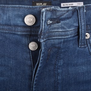 Image number 5 for Replay Denim Shorts Dark Wash Blue