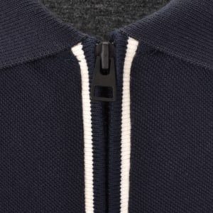 Image number 4 for Barbour International Marshall Zip Polo Navy