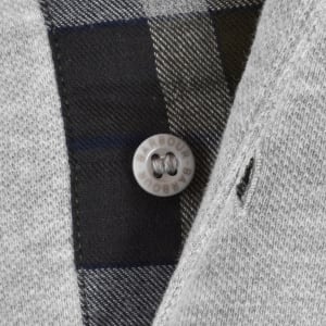 Image number 4 for Barbour Tartan Pique Polo T Shirt Grey