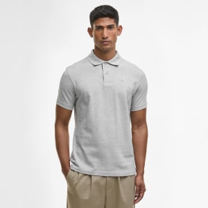 Image number 5 for Barbour Tartan Pique Polo T Shirt Grey