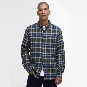 Image number 5 for Barbour Rasay Tailored Tartan Shirt Navy